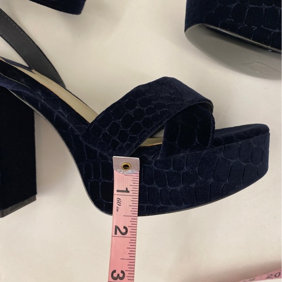ASH || Boom Velvet Croc Embossed Platform Sandals Heels Midnight Navy 40 - Picture 5 of 11